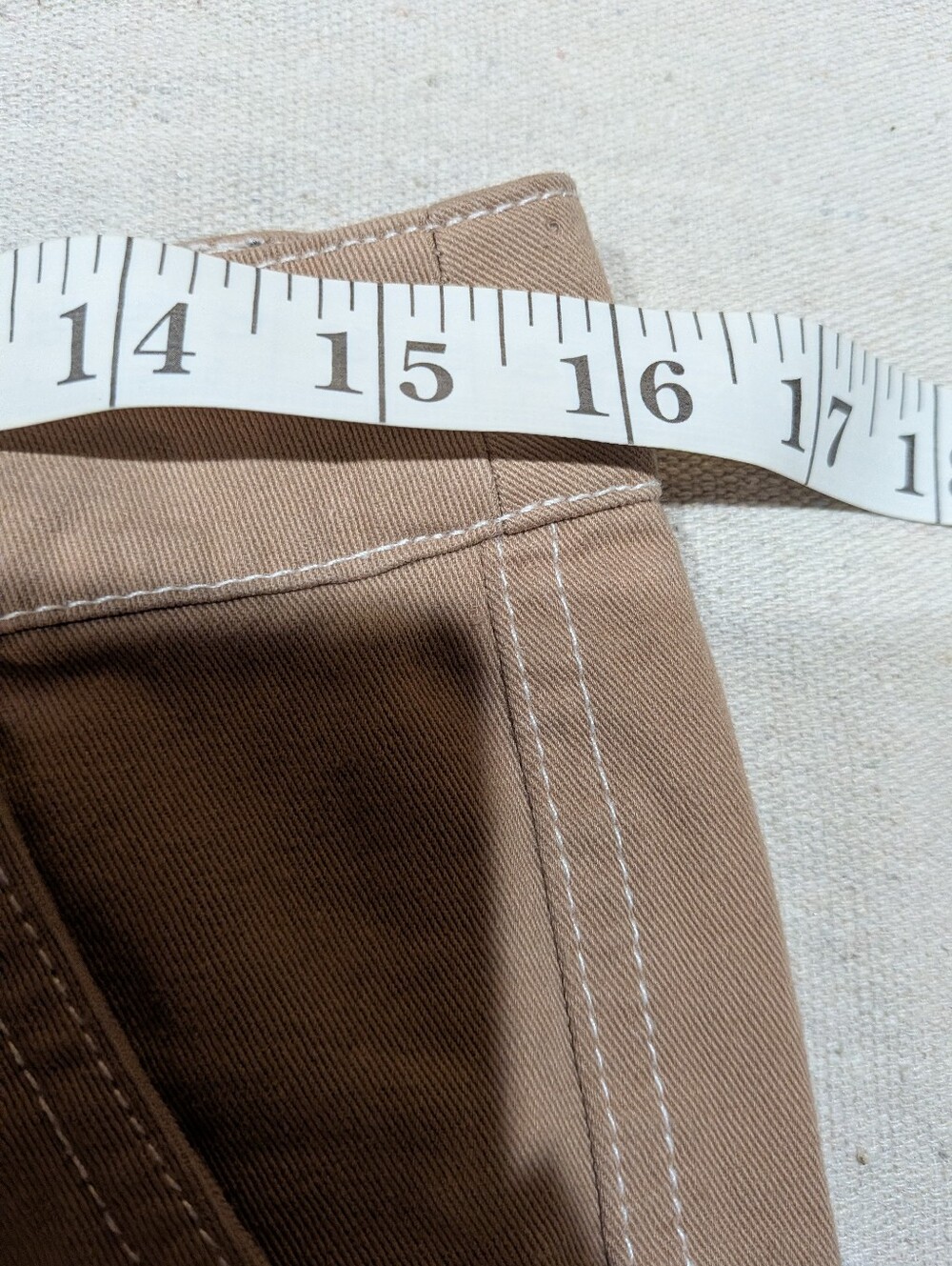 Women’s 100% Cotton Brown Cargo Pants Utility Straight Leg - Picture 5 of 7